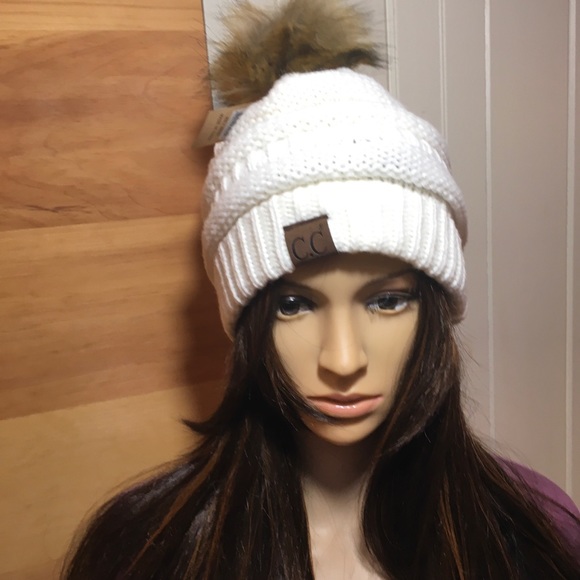 RIBBED POM POM KNIT BEANIE 1 Left - Picture 2 of 7